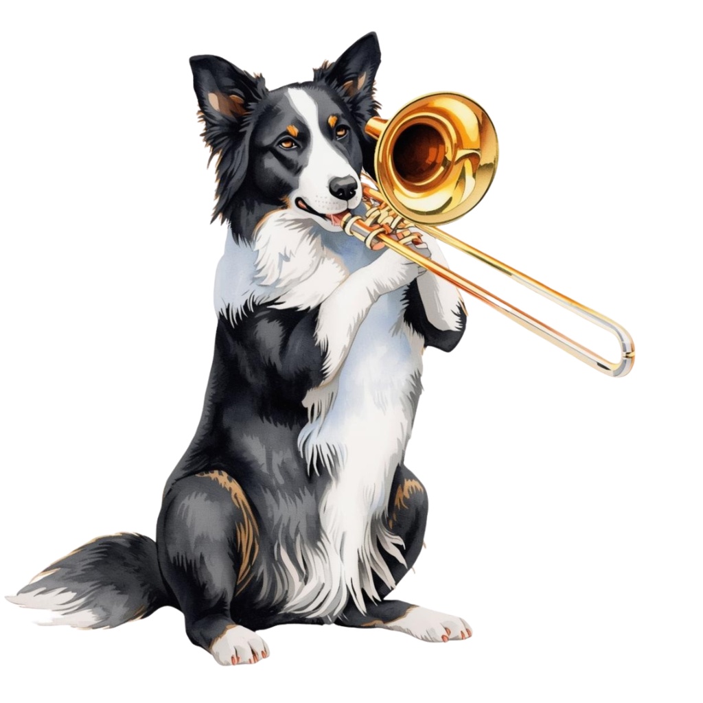 【Dogシリーズ】水彩画風ー楽器を奏でる犬たちのクリップアート20点セット│PNG背景透過