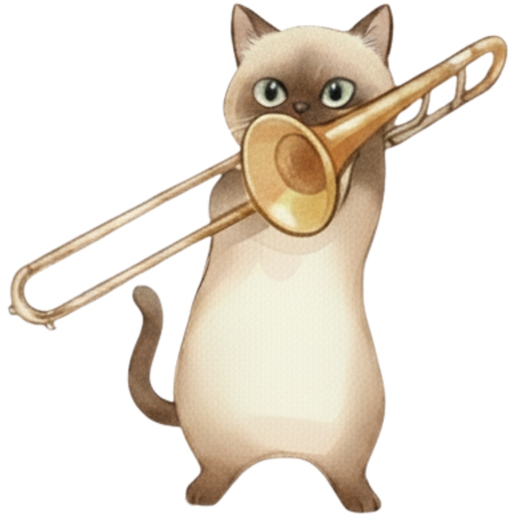 【Catシリーズ】水彩画風-楽器を奏でる猫のクリップアート24点セット│PNG背景透過