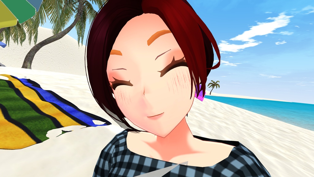 【VRC想定】シンプルなキューブピアス