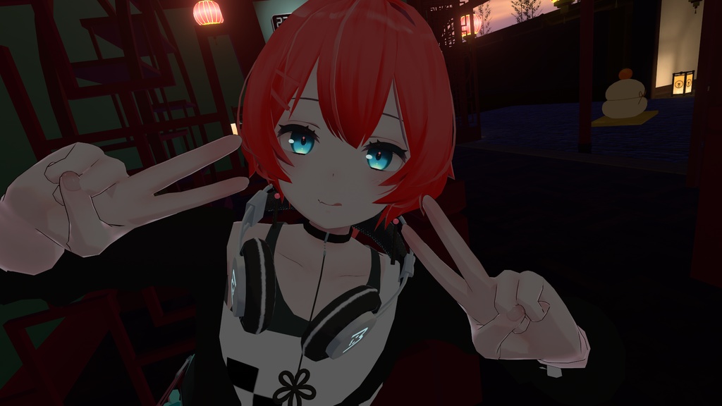 【スキニング済衣装】ワンショルダーシャツ