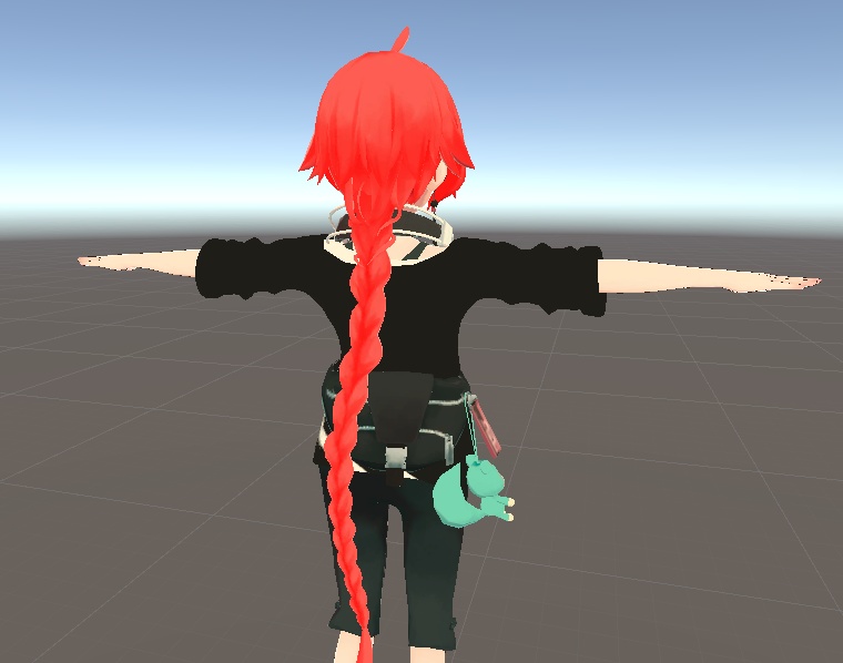 【スキニング済衣装】ワンショルダーシャツ