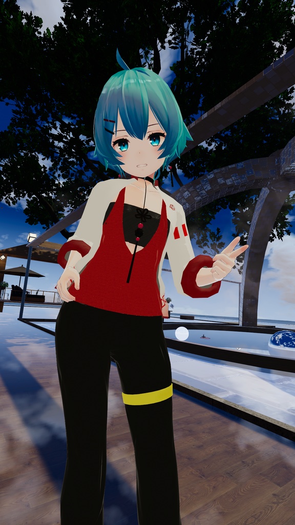 【スキニング済み衣装】チューブトップコーデ