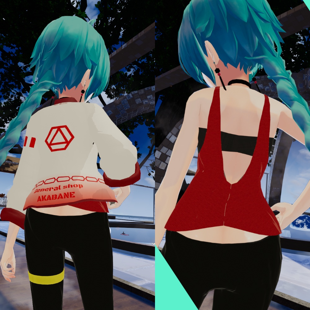 【スキニング済み衣装】チューブトップコーデ