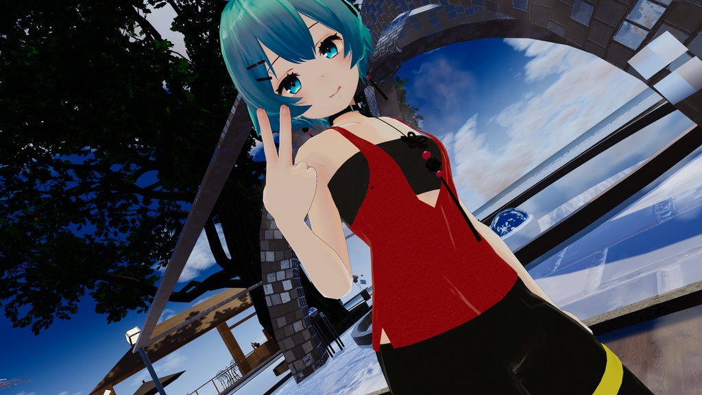 【スキニング済み衣装】チューブトップコーデ