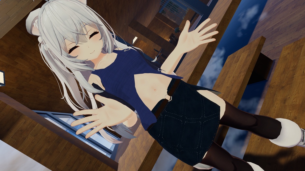 【スキニング済み衣装】タンクトップ&オフショルダージャケット