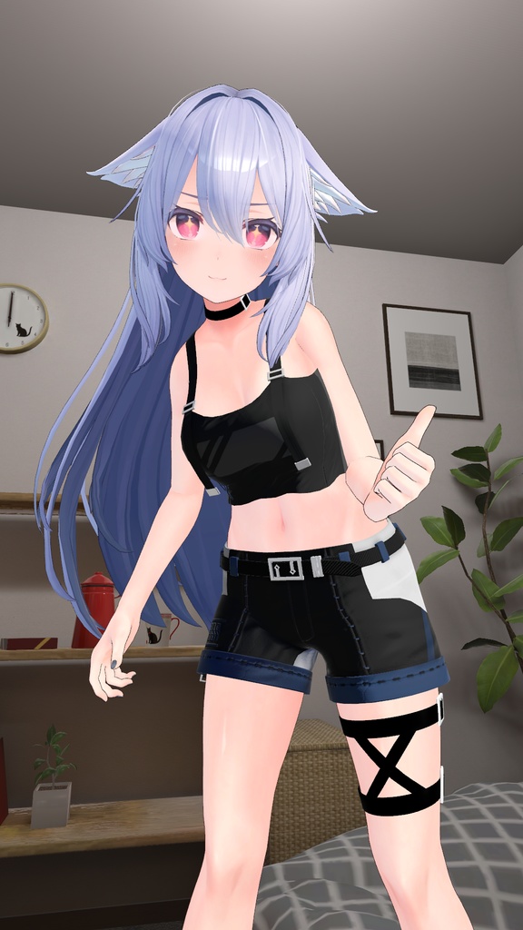 【桔梗ちゃん対応】ベルトオフショルダー×3Colorショートパンツ 【Delphinus】