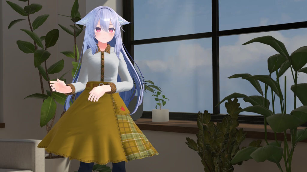 【桔梗ちゃん対応】モールチェック◆ブラウス&2wayスカート【Andromeda】