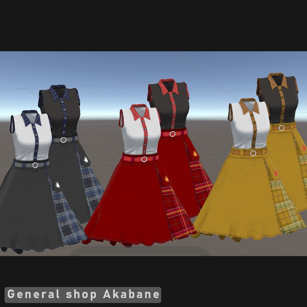 【桔梗ちゃん対応】モールチェック◆ブラウス&2wayスカート【Andromeda】