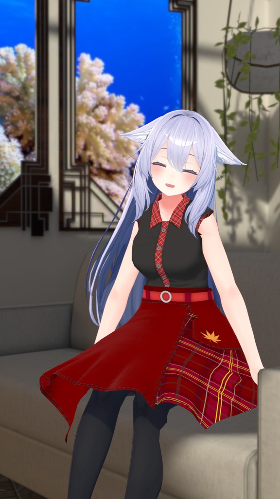 【桔梗ちゃん対応】モールチェック◆ブラウス&2wayスカート【Andromeda】