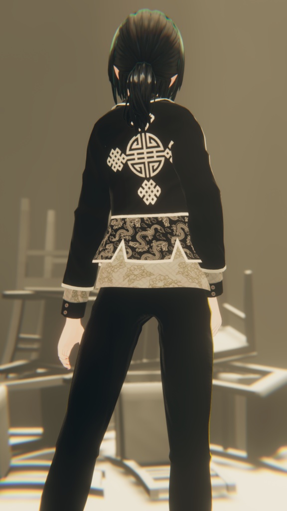 【桔梗対応】チャイナ風カジュアルクール×ハイウエストコーデ 【ー華蓋 Kagai-】