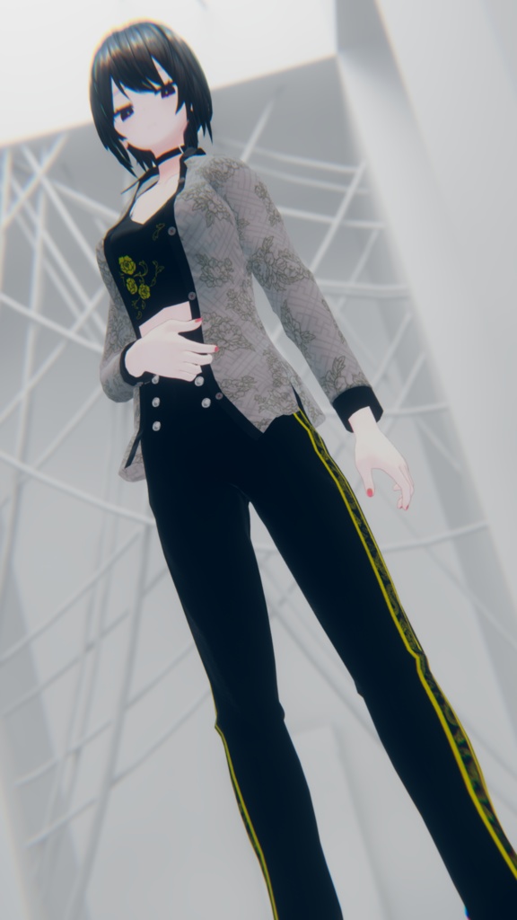 【桔梗対応】チャイナ風カジュアルクール×ハイウエストコーデ 【ー華蓋 Kagai-】