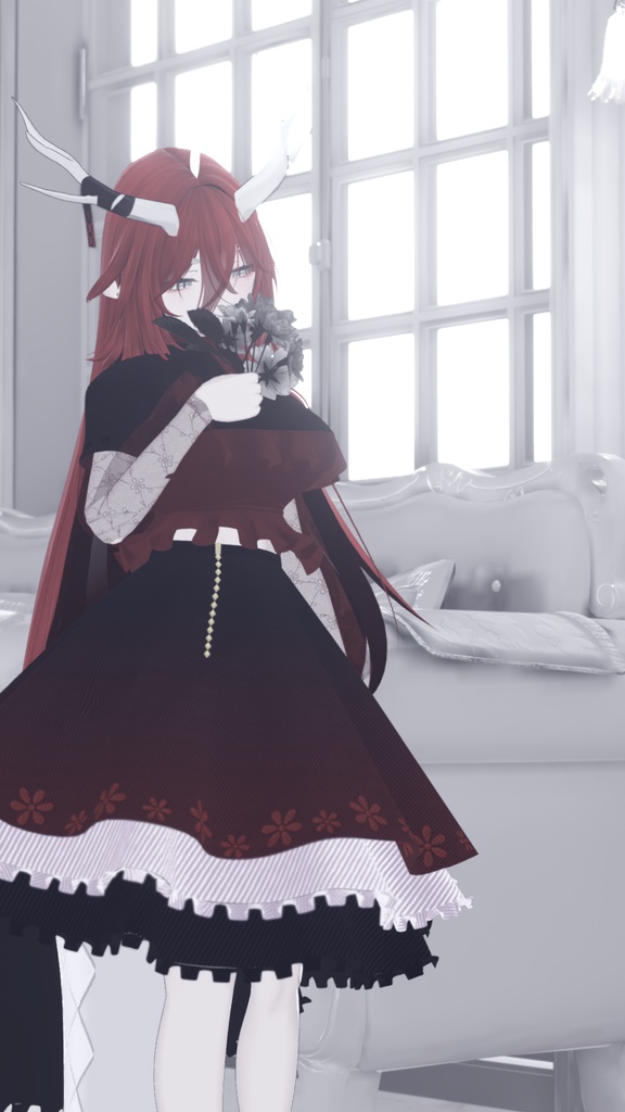 【ヨルちゃん対応】ラッフルブラウスコーデ