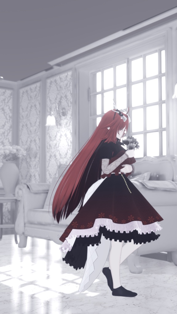 【ヨルちゃん対応】ラッフルブラウスコーデ