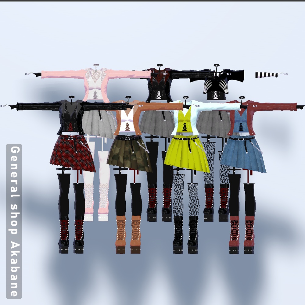 【ラシューシャ対応】ガーリーパンクコーデ