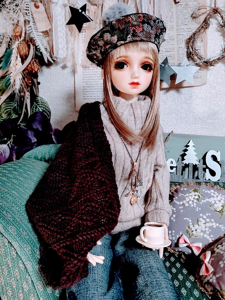 アンティークフラワーネックレス