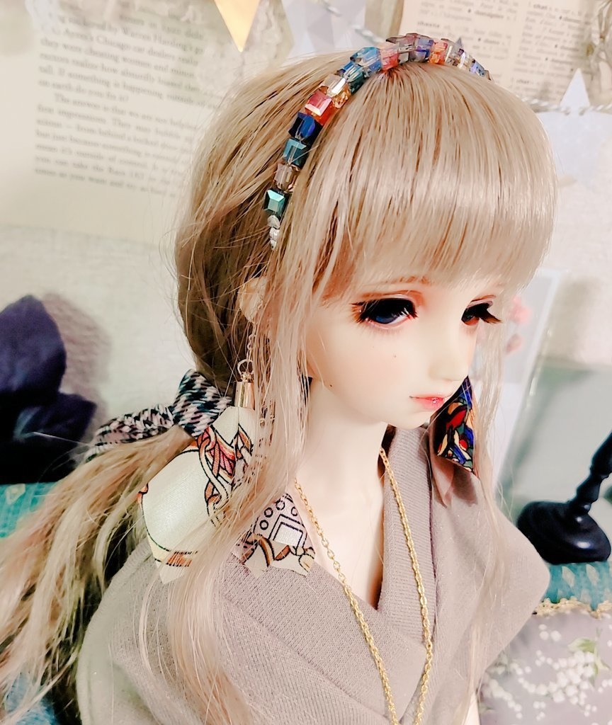 旅の記憶:ガラスビーズカチューシャ