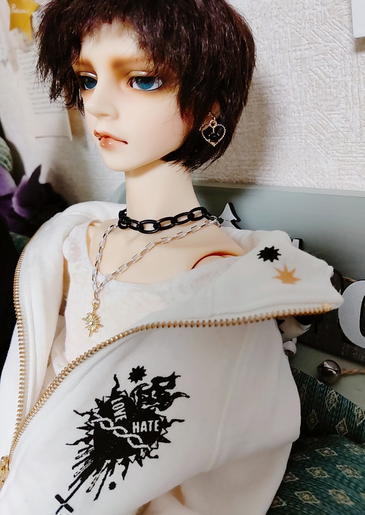 プラチェーンチョーカー(白黒)