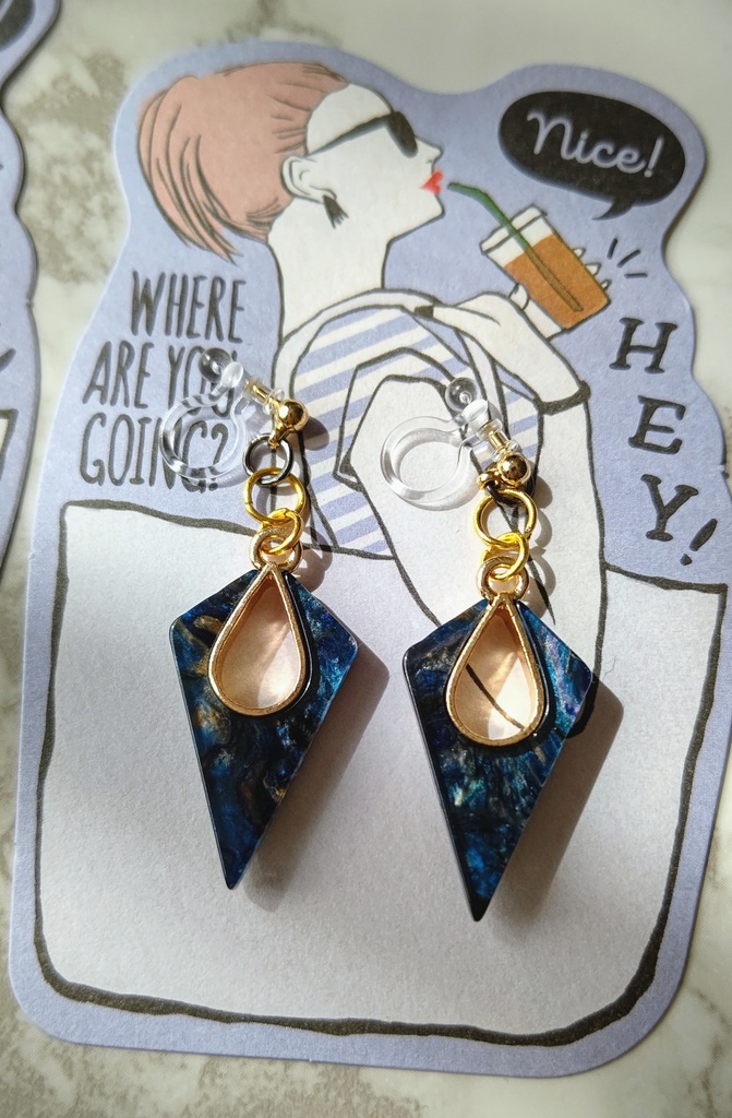 幾何学イヤリング