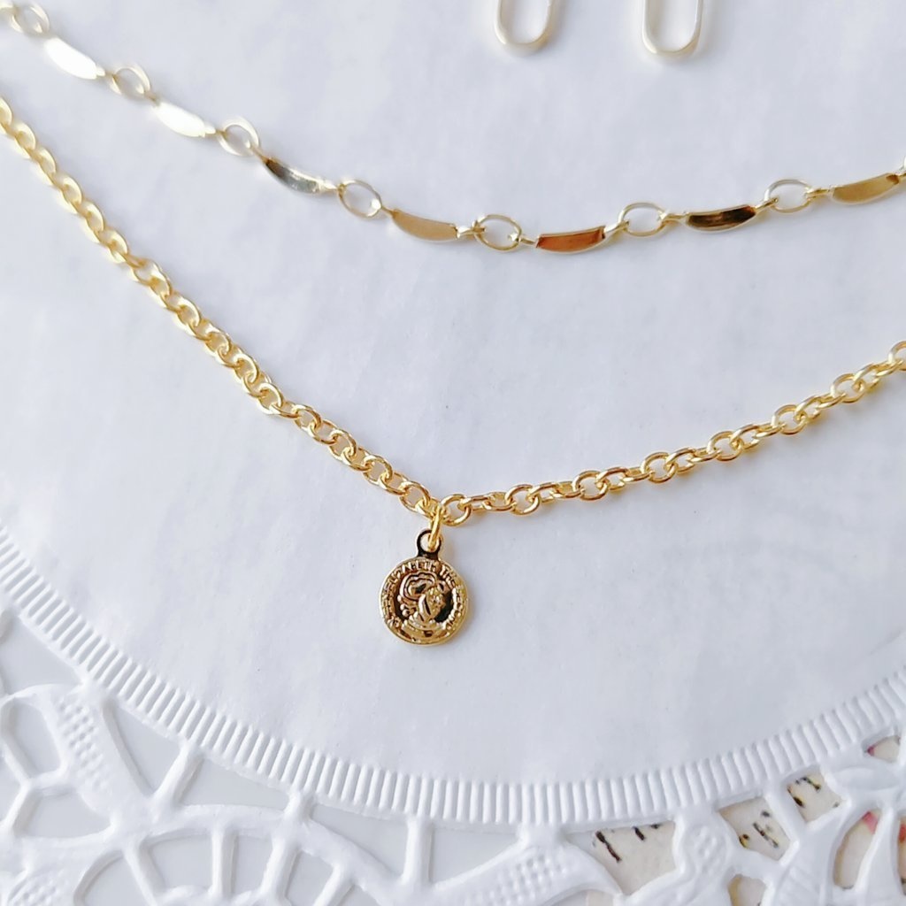 等身大(2連ネックレス&ピアスセット)