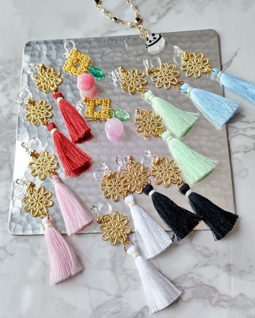 水蜜桃(イヤリング3個セット)