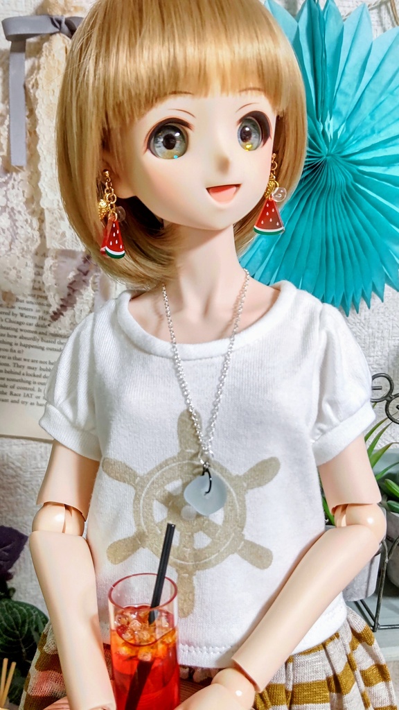 スイカ苺イヤリング