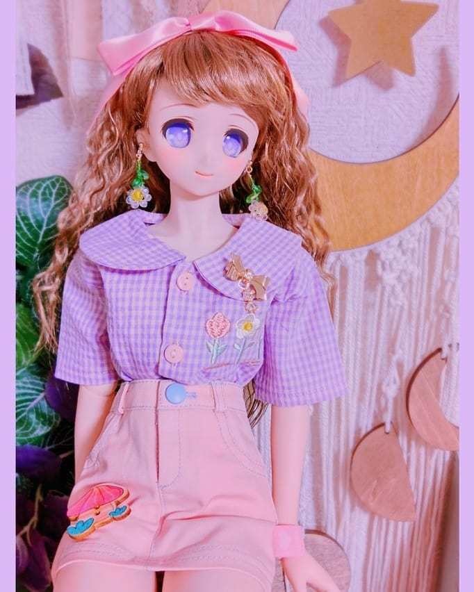 ビーズフラワーイヤリング