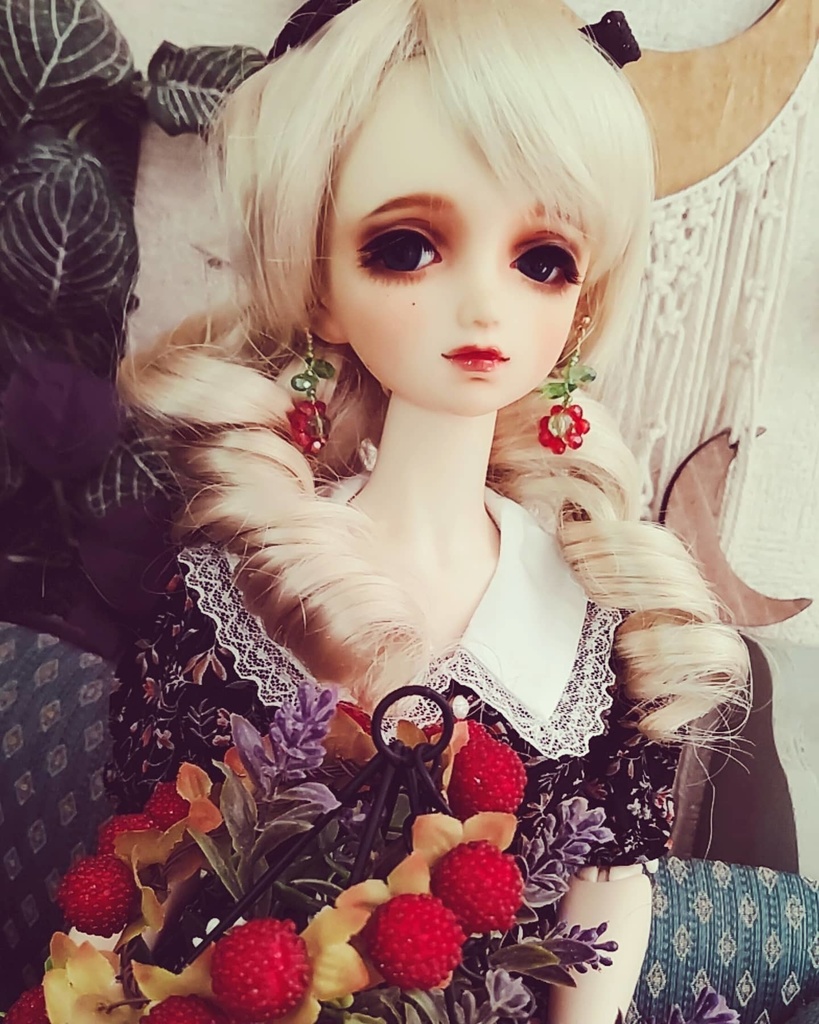 ビーズフラワーイヤリング