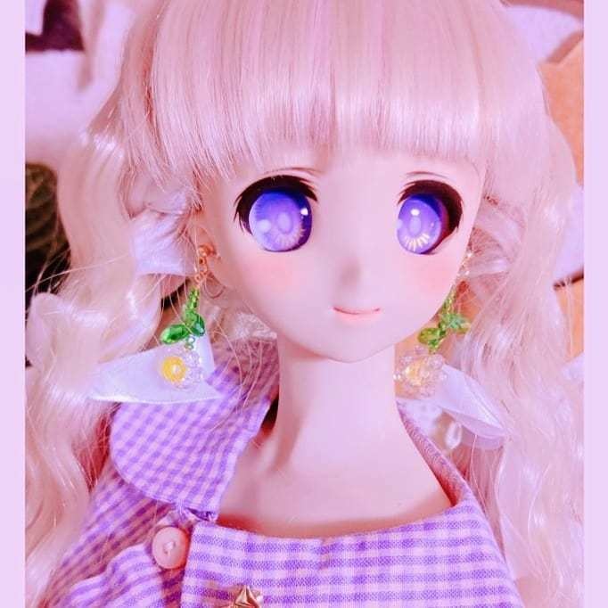 ビーズフラワーイヤリング