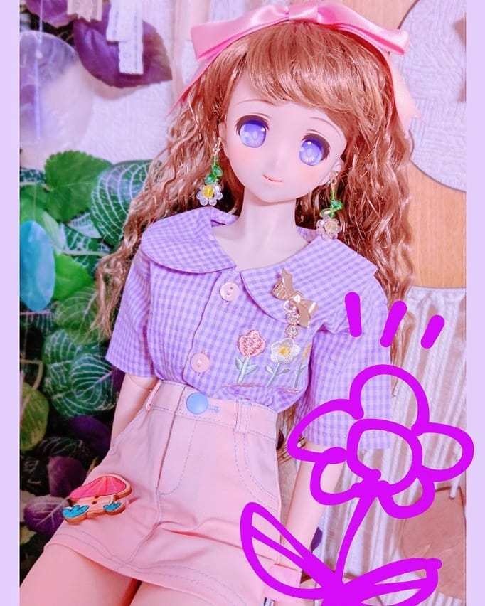 ビーズフラワーイヤリング