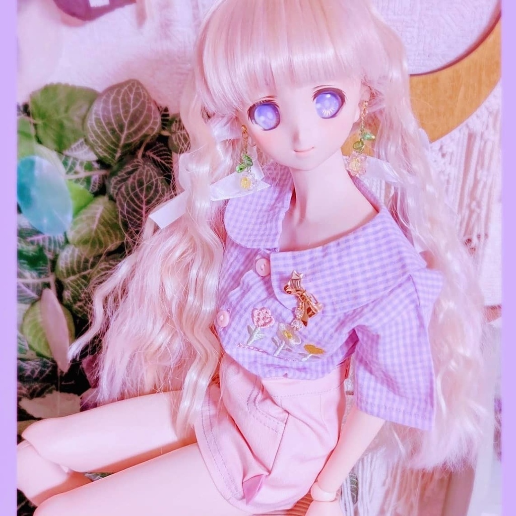 ビーズフラワーイヤリング