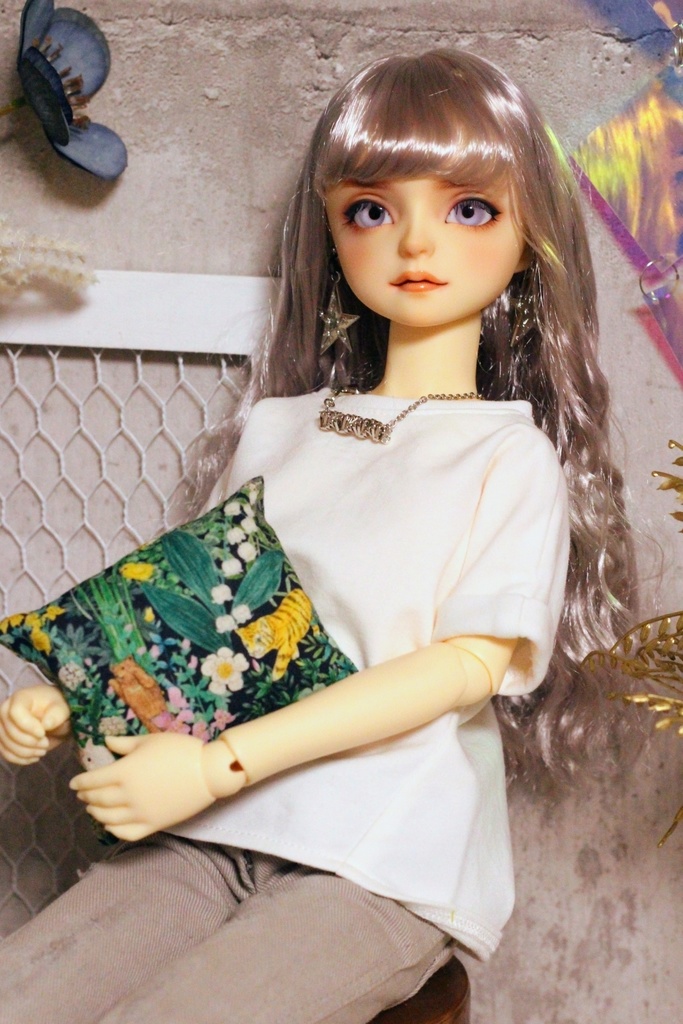 ゴールド/シルバーアシンメトリーネックレス