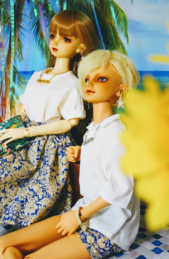 ゴールド/シルバーアシンメトリーネックレス