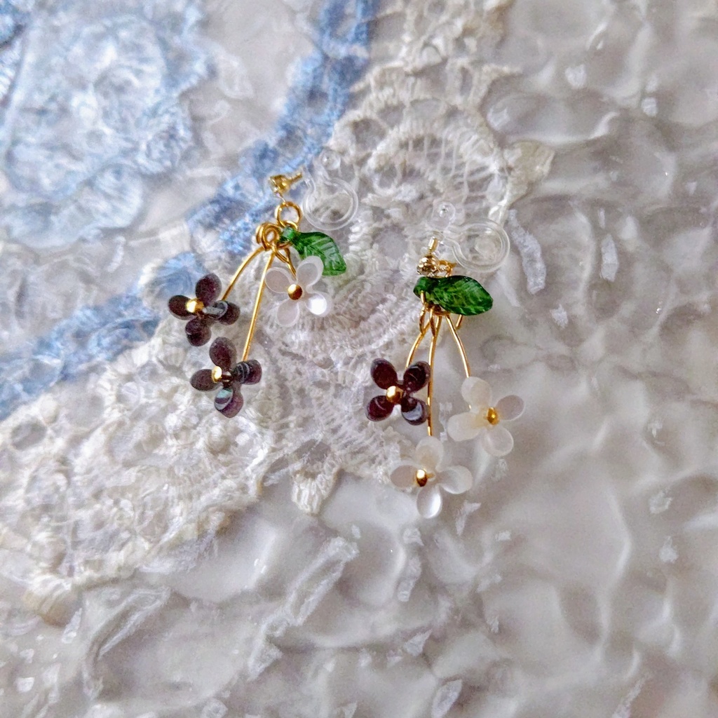 紫陽花イヤリング