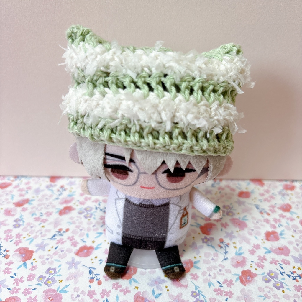 ぬいぐるみ 10cm 猫耳ニット帽