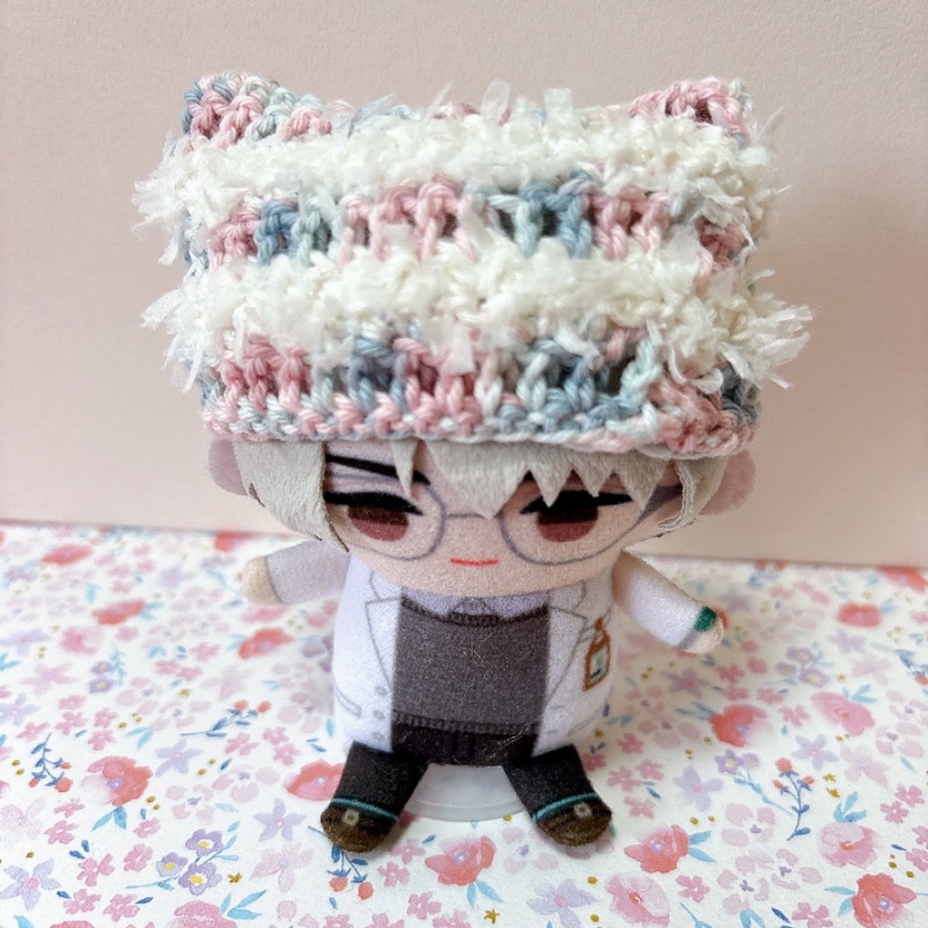 ぬいぐるみ 10cm 猫耳ニット帽