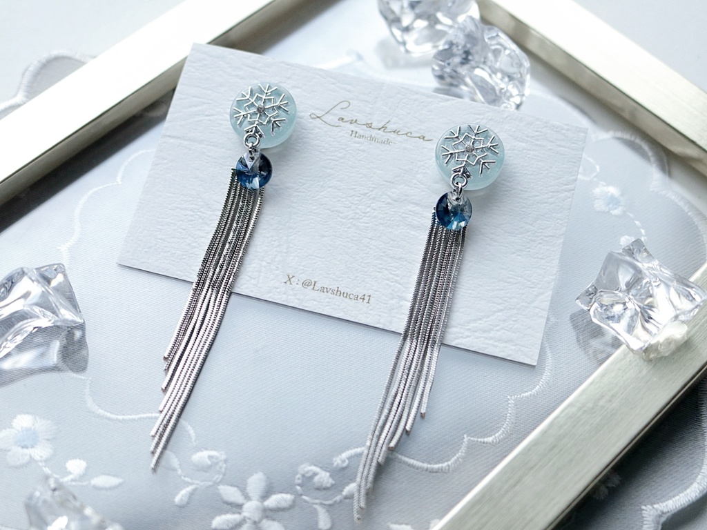 【11月】六花ピアス /イヤリング　江雪左文字イメージ