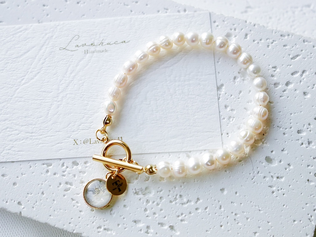 【1月】鶴丸国永イメージ　淡水パールブレスレット