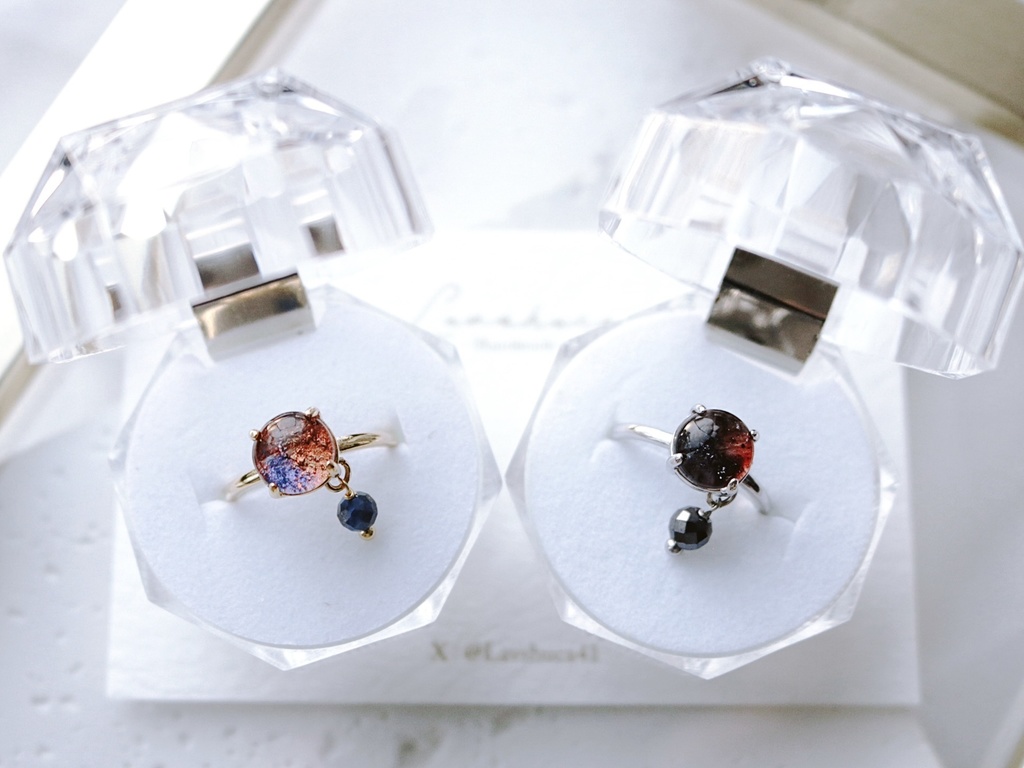 【2月】陸奥守＆肥前イメージ　天然石付きリング2種