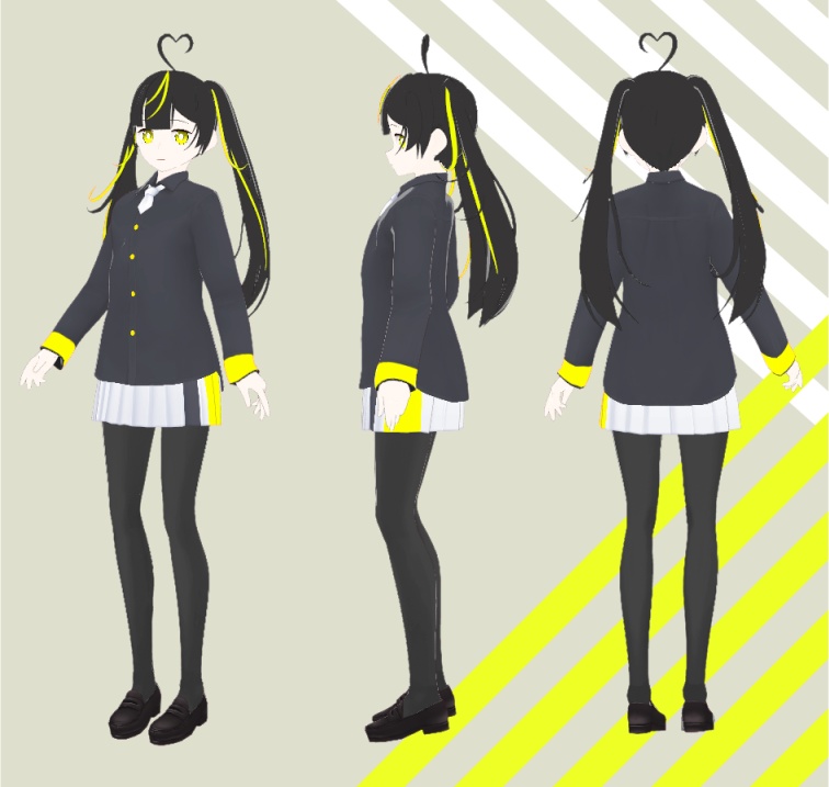 【すぐ使える!パーフェクトシンク調整済3Dモデル】オリジナル3D・イエローガール