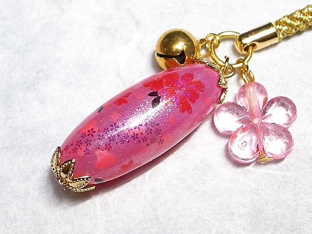 絵付けビーズ根付「仙楽」