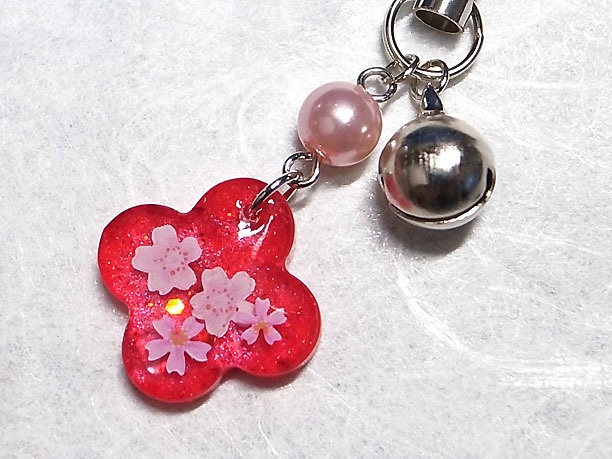レジンストラップチャーム「花野」