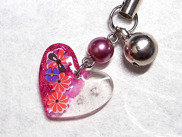 レジンストラップチャーム「ハート」