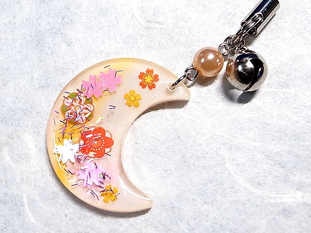 レジンストラップチャーム「花朝」