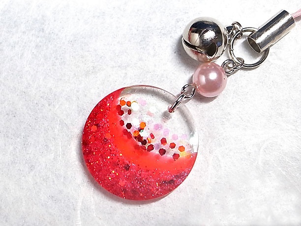 レジンストラップチャーム「望月」