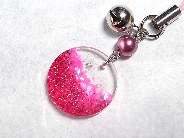 レジンストラップチャーム「望月」