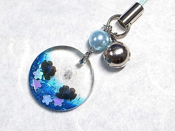 レジンストラップチャーム「望月」