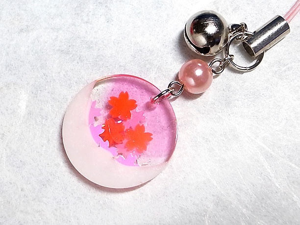 レジンストラップチャーム「望月」