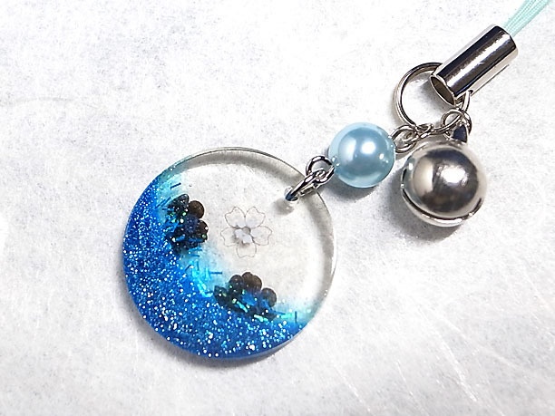 レジンストラップチャーム「望月」