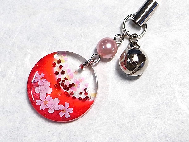 レジンストラップチャーム「望月」