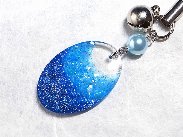 レジンストラップチャーム「霧雫」